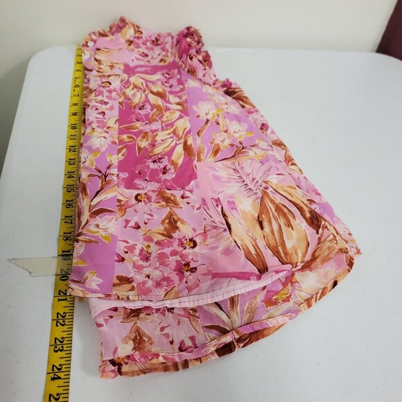 Boho 72 Boutique Womens Floral Patchwork Print Top Size S Pink Ruffle Gypsy - Picture 8 of 11